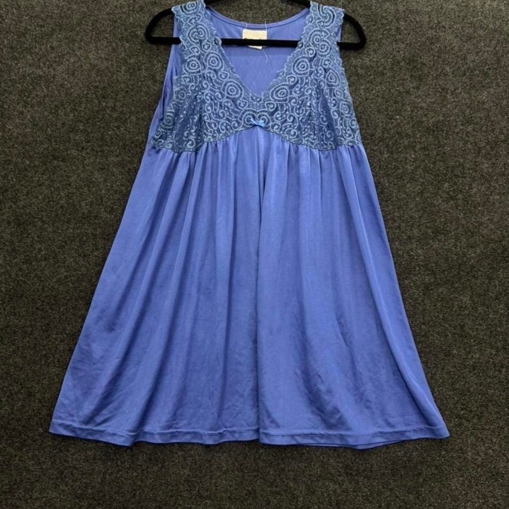 Cozee Corner Womens Large Blue Lace Babydoll Tank Top Y2K Lounge
